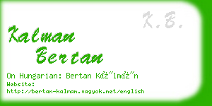 kalman bertan business card